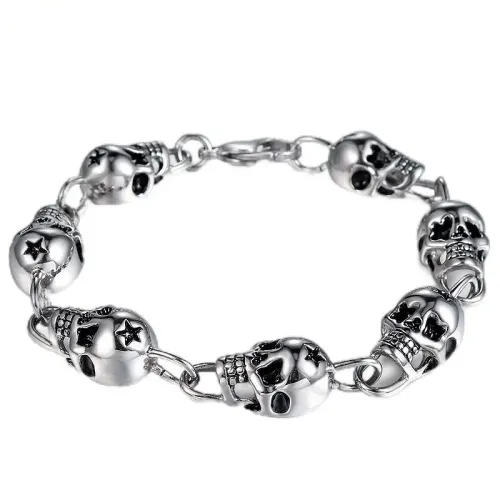 BTM602 Totem stainless steel skull punk men's ghost head bracelet