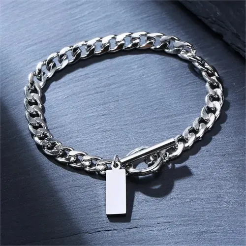 BTM496 Stainless steel square brand OI buckle bracelet round brand NK chain men's jewelry