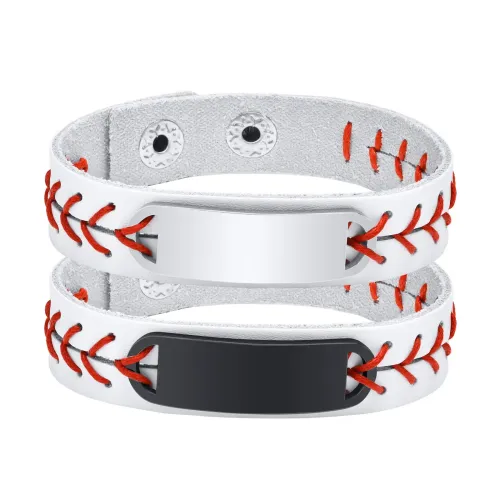 BTM393 Stainless steel men's curved stitching zp bracelet black