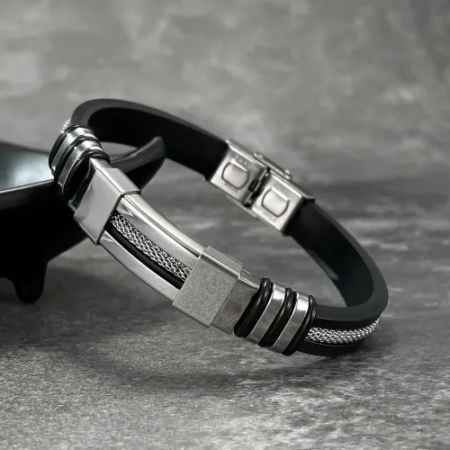 BTM301 Elegant jewelry men's silicone bracelet