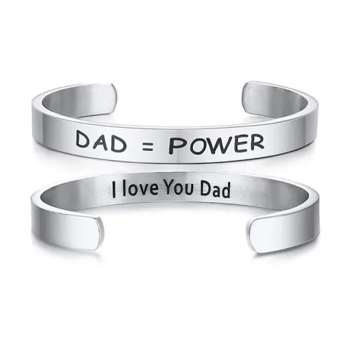BTM559 Father's Day Titanium Steel External Corrosion DAD=POWER Internal Corrosion ILoveYouDad Open