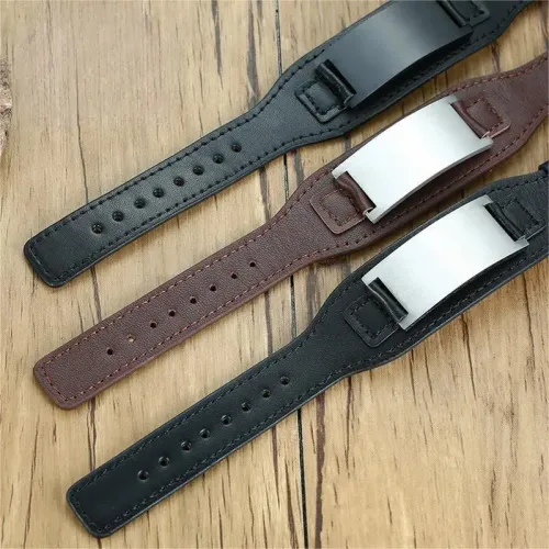 BTM485 Titanium steel jewelry stainless steel black curved bracelet adjustable men's leather bracelet bracelet