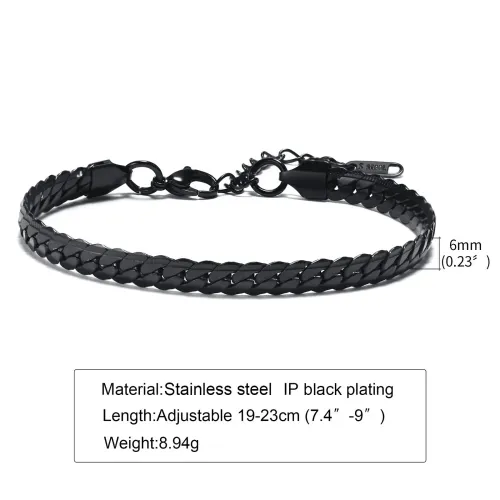 BTM568 Stainless Steel NK Chain Bracelet Gold Men's 6mm Jewelry Accessories