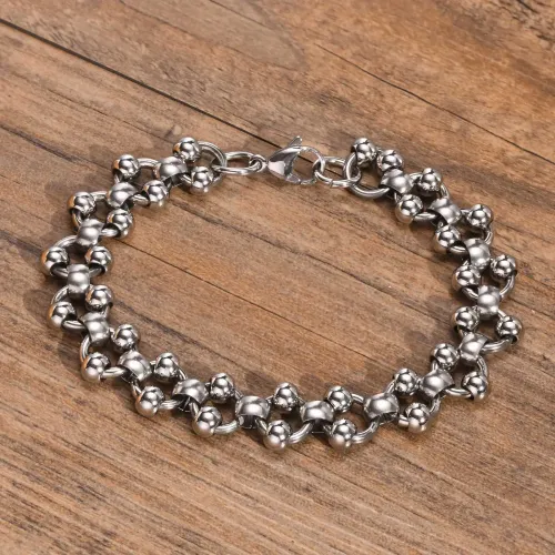 BTM524 Titanium steel bracelet stainless steel ball chain steel color men's jewelry