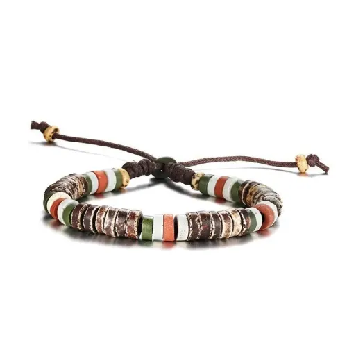 BTM540 Jewelry adjustable bracelet wooden accessories stone nylon rope bracelet for men