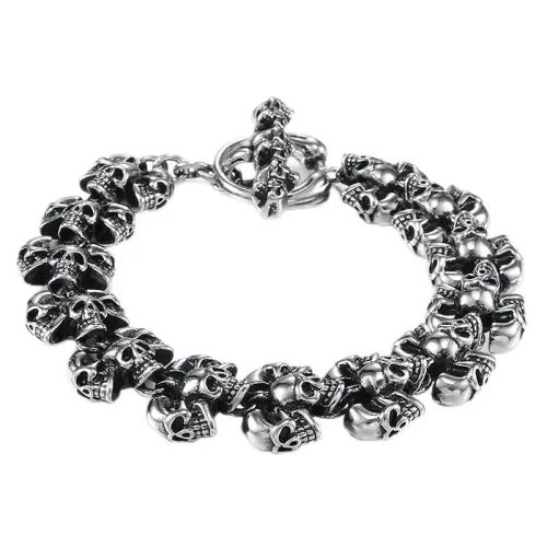 BTM595 Titanium Steel Skull Titanium Steel Men's Totem Religious Men's Stainless Steel Bracelet