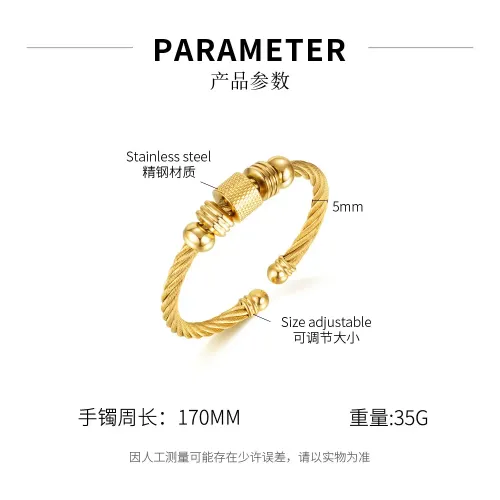 BTM266 Wire rope twist open bracelet unisex stainless steel men's and women's bracelets