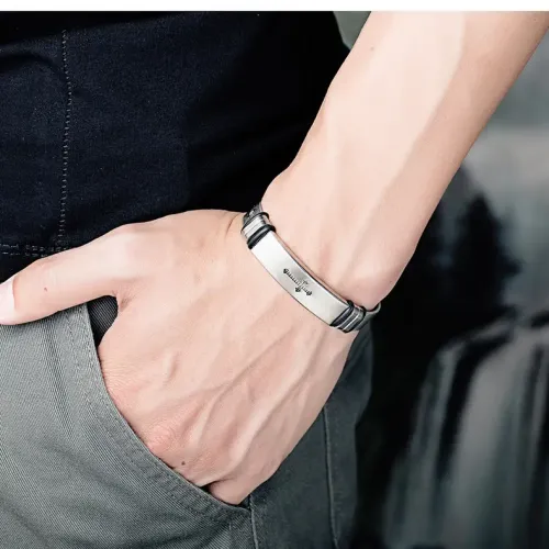 BTM157 Directly supplied business type men's steel mesh hollow titanium steel men's bracelet