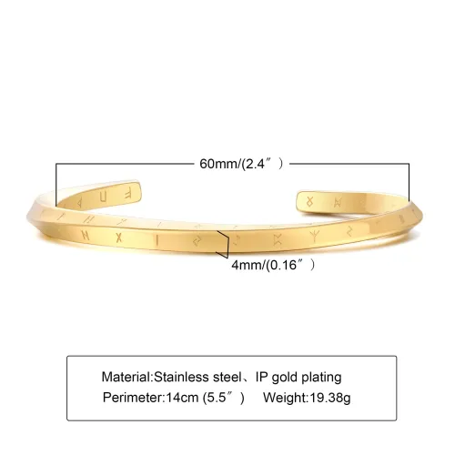 BTM414 Titanium Steel Corrosion English Viking Mobius Bracelet Titanium Steel C Shape Men's