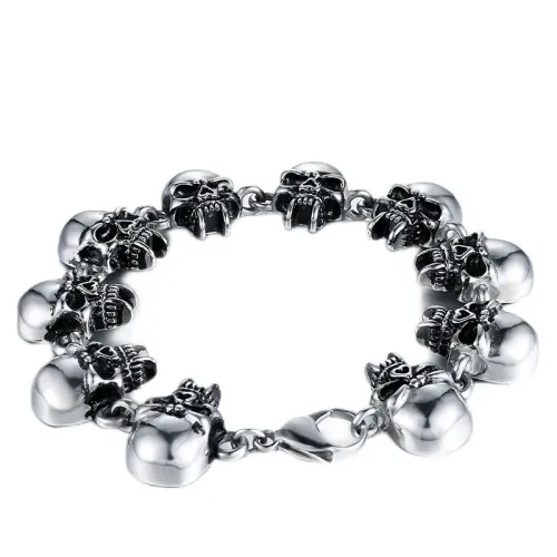 BTM608 Totem skull bracelet stainless steel men