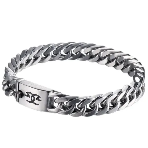 BTM597 Titanium Steel Trendy Punk Men's Stainless Steel Bracelet Jewelry