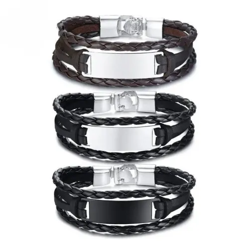 BTM353 Bracelet multi-layer braided leather bracelet for men