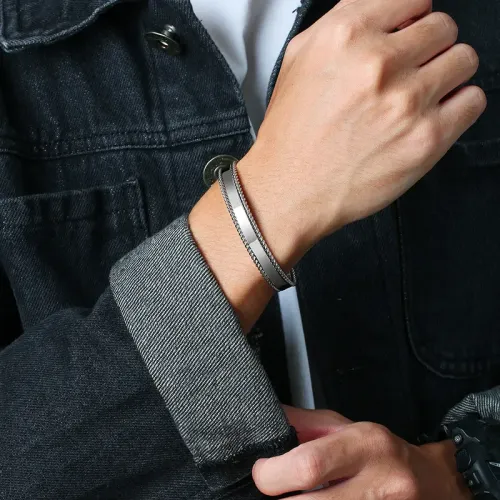 BTM377 Jewelry stainless steel bare twist C-shaped opening bracelet men's jewelry