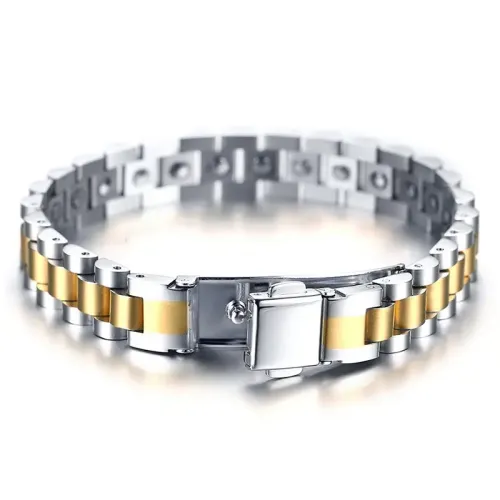 BTM501 Couple jewelry titanium steel men and women 26 magnet bracelet steel color gold rose gold