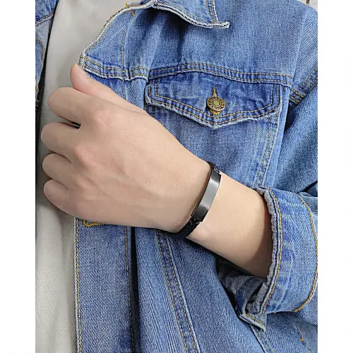 BTM297 Leather jewelry titanium steel men's braided leather bracelet bracelet leather bracelet