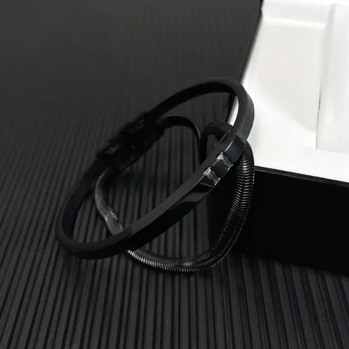 BTM115 Stainless steel snake bone braided bracelet style men's leather bracelet