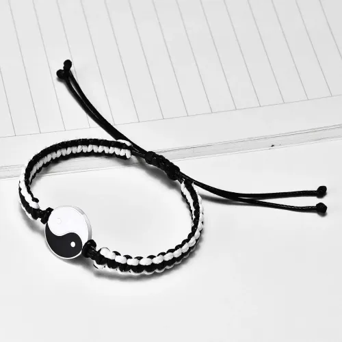 BTM399 Stainless steel yin and yang braided bracelets for men and women Tai Chi bracelets adjustable jewelry