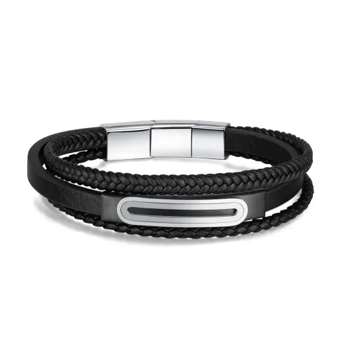 BTM192 Stainless steel multi-layer braided bracelet titanium steel three-section buckle bracelet