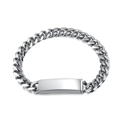 BTM230 Titanium Steel Couple Cuban Chain New Chinese Style Laser DIY Stainless Steel Bracelet