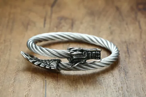 BTM396 Launched 7MM Stainless Steel Vialon Open Bracelet Men's Mixed Bracelet