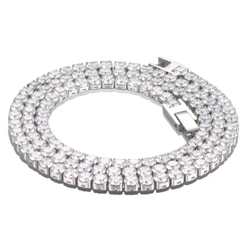 BTM592 Popular men's and women's square brick chain studded with diamonds, stainless steel rich gold hip-hop jewelry