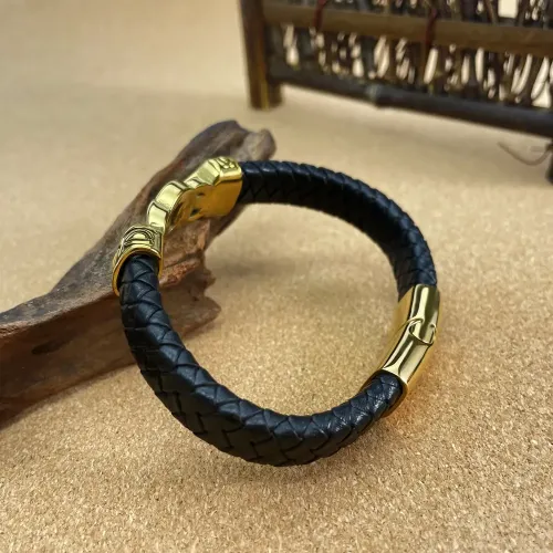 BTM92 Men's Stainless Steel Ring Bracelet Braided Leather Bracelet