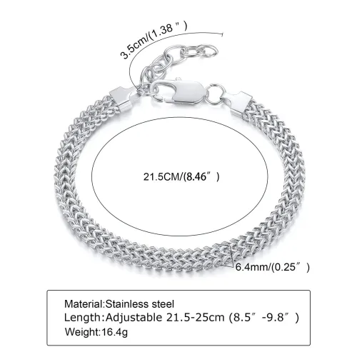 BTM397 Men's Stainless Steel Chain Bracelet Black Double Layer