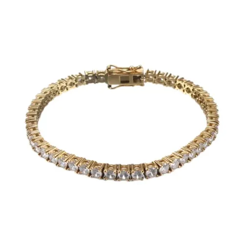 BTM594 Zircon Men's Titanium Steel Bracelet Single Row Super Flash Diamond Gold Stainless Steel