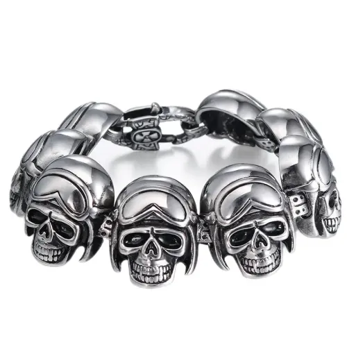 BTM603 Totem titanium steel skull punk men's stainless steel bracelet
