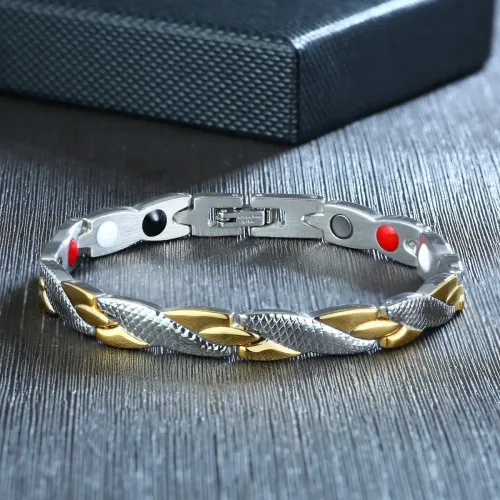 BTM489 Stainless Steel Magnet Bracelet 18K Gold Women's Jewelry