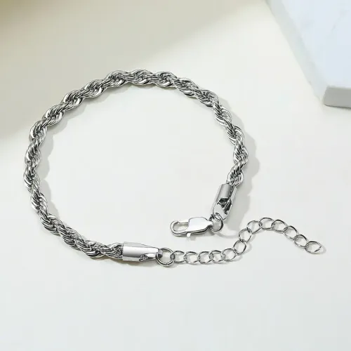 BTM488 Men's titanium steel bracelet stainless steel twist grinding chain steel color jewelry