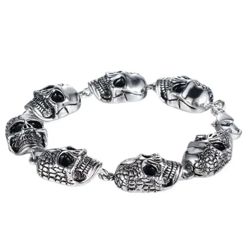 BTM600 Stainless Steel Skull Punk Bracelet Religious Totem Men's Titanium Steel Bracelet