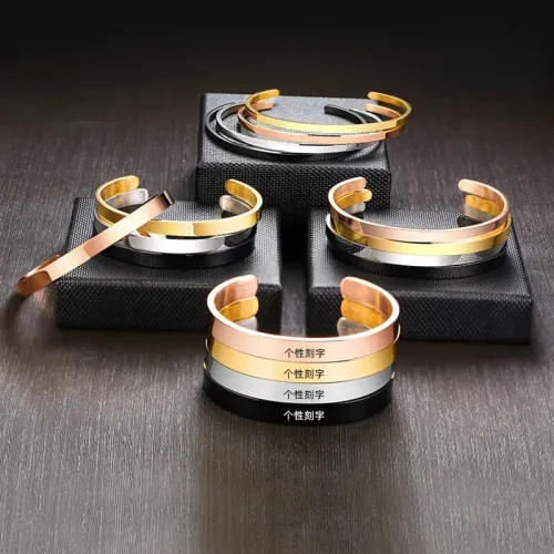 BTM432 Stainless steel jewelry open bracelets for men and women titanium steel bracelets