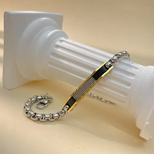 BTM97 Stainless steel curved titanium steel pearl chain bracelet