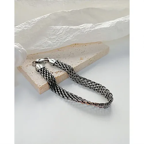 BTM170 Wind Hollow Mesh Titanium Steel Stainless Steel Men's Bracelet
