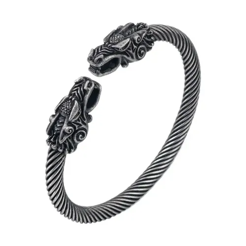 BTM578 Double-Headed Dragon Titanium Steel Bracelet Men's Stainless Steel Pendant Jewelry