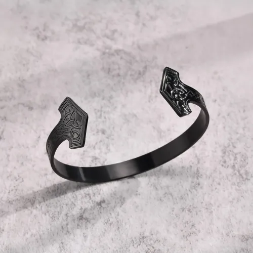 BTM469 Jewelry Men's Open Stainless Steel Bracelet Titanium Steel Celtic Knot