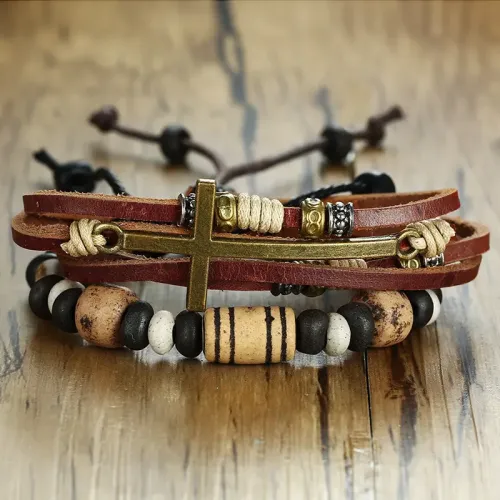 BTM429 Jewelry wooden accessories stone nylon rope men's bracelet adjustable bracelet