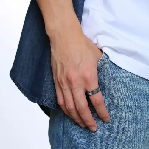 RTM173 Titanium Steel Men's Ring Sleek Stainless Steel Plain Band Jewelry