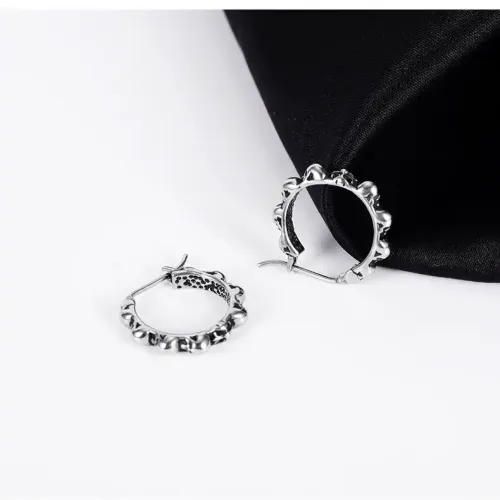 ETM29 Men's Skull Geometric Earrings Stainless Steel Jewelry for Him