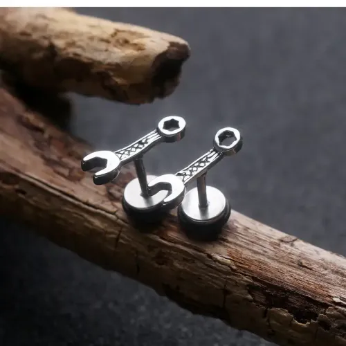 ETM79 Men's Titanium Steel Cast Wrench Earrings Hip Hop Nightclub Fashion Accessory