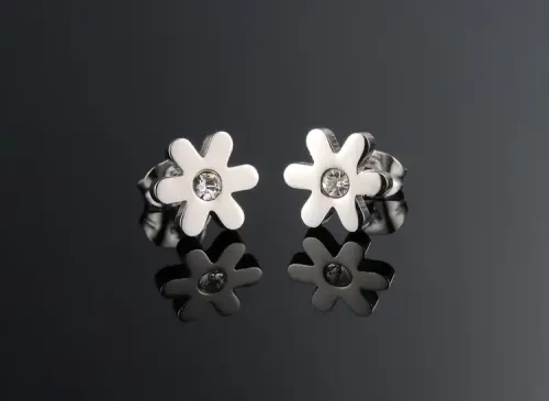 ETM61 Exquisite Zircon Daisy Stud Earrings Sparkling Micropaved Jewelry for Her