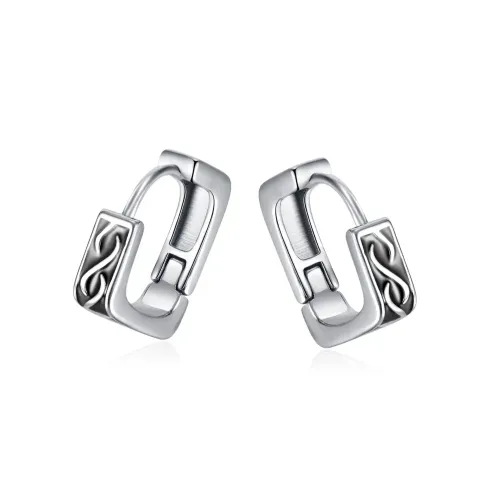 ETM22 Unisex Geometric Square Titanium Steel Earrings Stainless Fashion for Men Women