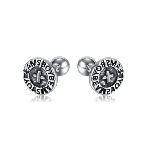ETM56 Unisex Titanium Steel Earrings Hip Hop Stainless Steel Fashion Ear Studs