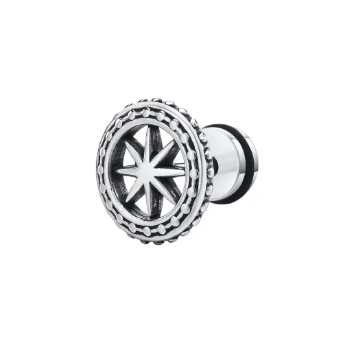 ETM126 Men's Stainless Steel Eight-Pointed Star Earrings Fashionable Male Jewelry