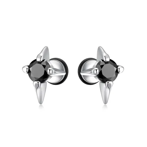 ETM25 Men's Star Earrings in Titanium Stainless Steel Fashionable Ear Jewelry