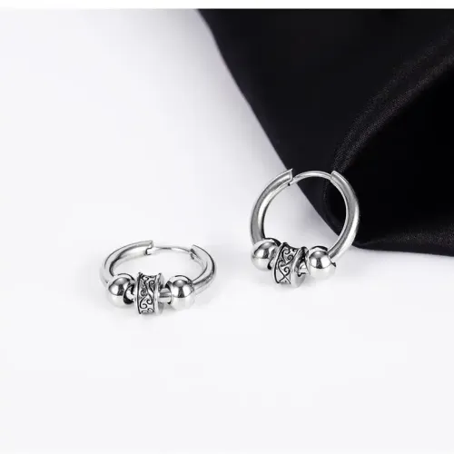 ETM37 Stainless Steel Hip Hop Earrings Trendy Unisex Jewelry for Men Women