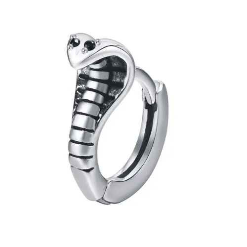 ETM130 Men's Retro Stainless Steel Snake Earrings Vintage Jewelry Accessory