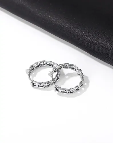 ETM34 Men's Titanium Steel Chain Earrings Trendy Masculine Jewelry Accessories