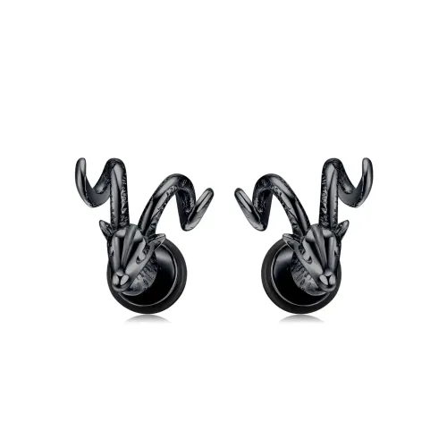 ETM72 Sheep Head Stud Earrings Titanium Stainless Steel Unisex Design